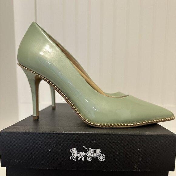 Coach Shoes - Coach Waverly Beaded Trim Pump Size 8 Pale Pistachio heels stiletto EUC / Box